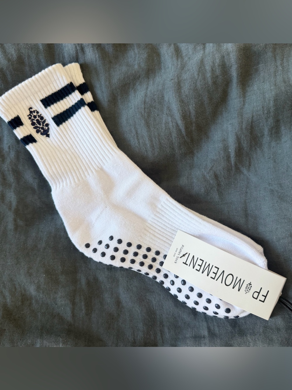 Free People White No-Show Pilates Grip Socks